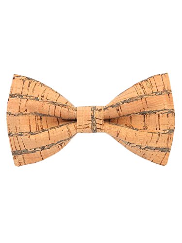 WANYING Herren Korkfliege Fliegen Schleife Holzmaserung mit Hakenverschluß bereits Gebunden Verstellbar Gentleman Casual Formell 12.5×7cm von WANYING