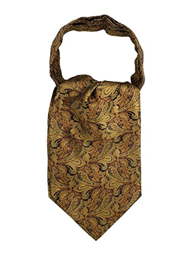 WANYING Herren Krawattenschal Ascotkrawatte Schal Cravat Ties Einfach Schick für Gentleman - Goldfarben Paisley Pattern von WANYING