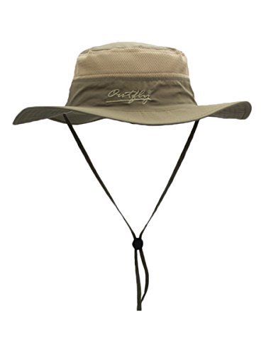 WANYING Damen Herren Outdoor Bucket Hut Fischer Hut Atmungsaktiv Schnelltrocknend Sonnenschutz - für Kopfumfang 56-60 cm Dunkelkhaki von WANYING