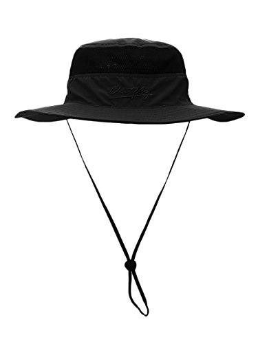 WANYING Damen Herren Outdoor Bucket Hut Fischer Hut Buschhut Atmungsaktiv Schnelltrocknend Sonnenschutz - für Kopfumfang 56-60 cm Schwarz von WANYING