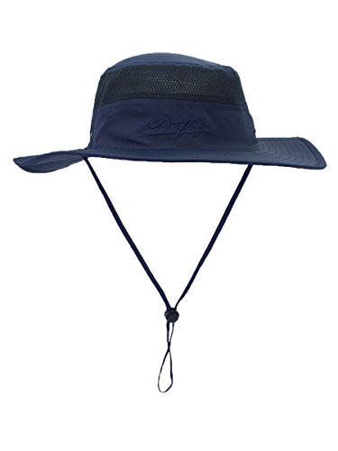 WANYING Damen Herren Outdoor Bucket Hut Fischer Hut Buschhut Atmungsaktiv Schnelltrocknend Sonnenschutz - für Kopfumfang 56-60 cm Dunkelblau von WANYING