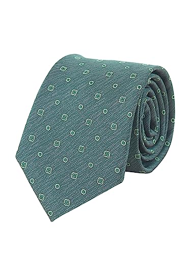 WANYING Grün 8cm Krawatte Binder Schlips Herrenmode Jacquard Gewebte Standard Krawatte Business Casual Formell Hochzeit Party Retro - Dunkelgrün Gepunktet von WANYING