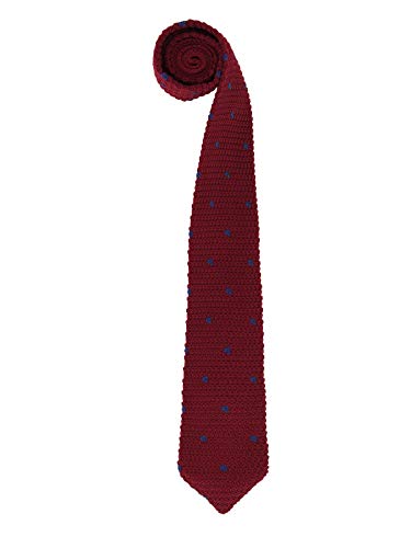 WANYING Herren 6cm Schmale Strickkrawatte Gestrickte Narrow Krawatte Retro Sporty Casual Büro Basic für Gentleman - Gepunktet Bordeaux von WANYING