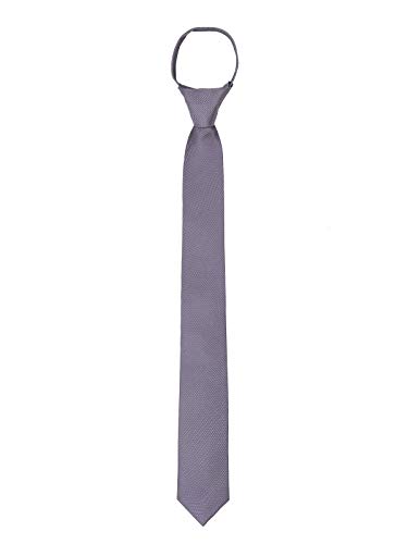 WANYING Herren 6cm Schmalen Krawatte Vorgebunden mit Reißverschluss Casual Business Länge 48cm - Dunkel Grau-Purpur von WANYING