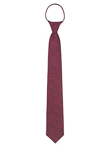 WANYING Herren 7cm Schmalen Krawatte Vorgebunden mit Reißverschluss Security Sicherheits Krawatte Casual Business Länge 48cm - Gestreift Bordeaux von WANYING