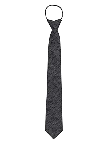 WANYING Herren 7cm Schmalen Krawatte Vorgebunden mit Reißverschluss Security Sicherheits Krawatte Casual Business Länge 48cm - Gestreift Grau von WANYING