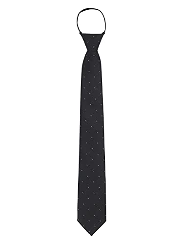 WANYING Herren 7cm Schmalen Krawatte Vorgebunden mit Reißverschluss Security Sicherheits Krawatte Casual Business Länge 48cm - Gestreift Schwarz von WANYING