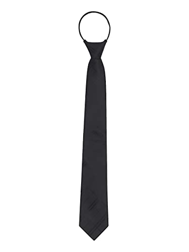 WANYING Herren 7cm Schmalen Krawatte Vorgebunden mit Reißverschluss Security Sicherheits Krawatte Casual Business Länge 48cm - Kariert Schwarz von WANYING