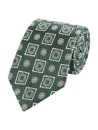 WANYING Herren 8cm Grün Krawatte Binder Schlips Herrenmode Jacquard Gewebte Standard Krawatte Business Casual Formell Hochzeit Party Retro - Dunkelgrün mit Retro Muster von WANYING