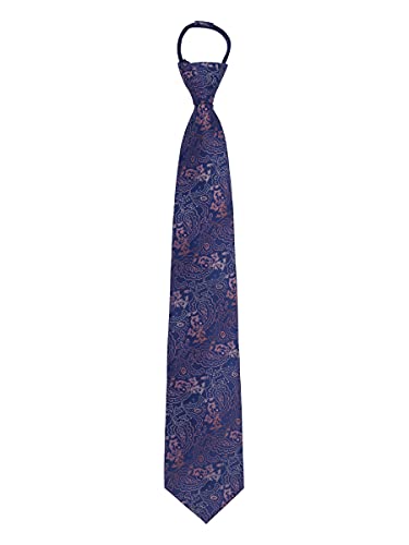 WANYING Herren 8cm Klassische Krawatte Vorgebunden mit Reißverschluss Security Sicherheits Krawatte Formelle Business Hochzeit Länge 48cm - Paisley Dunkelblau von WANYING