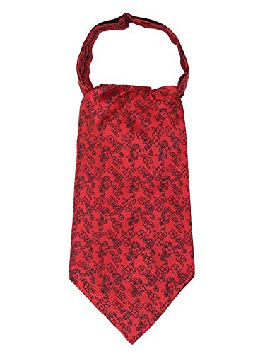 WANYING Herren Ascot Krawattenschal Ascotkrawatte Schal Cravat Ties Halstuch Einfach Schick für Gentleman - Blumenmotiv Rot von WANYING