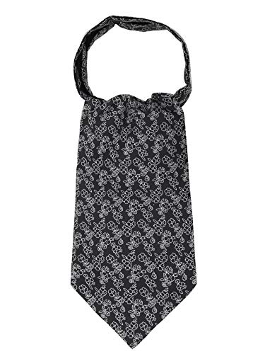 WANYING Herren Ascot Krawattenschal Ascotkrawatte Schal Cravat Ties Halstuch Einfach Schick für Gentleman - Blumenmotiv Schwarz von WANYING
