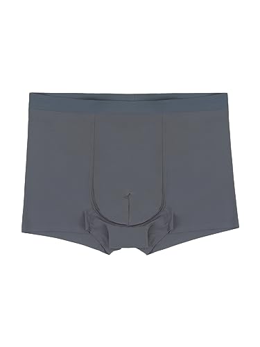 WANYING Herren Basic Midrise Ice Silk Retroshorts Trunks Unterwäsche Seamless Super Dünn Atmungsaktiv - Einfarbig Dunkelgrau M von WANYING