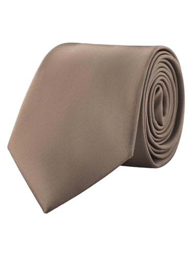 Herren Einfarbige Krawatte 8cm 3.15" Normalbreite Krawatte Schlips Binder Langbinder Basic Classic Necktie Business Casual Festivitäten Hochzeit - Hellbraun von WANYING