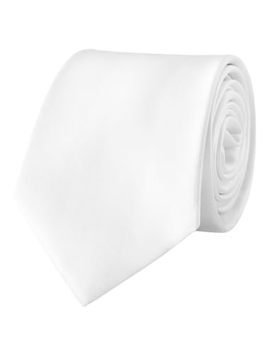 Herren Einfarbige Krawatte 8cm 3.15" Normalbreite Krawatte Schlips Binder Langbinder Basic Classic Necktie Business Casual Festivitäten Hochzeit - Weiß von WANYING