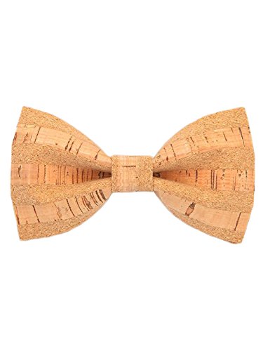 WANYING Herren Korkfliege Fliegen Schleife Holzmaserung mit Hakenverschluß bereits Gebunden Verstellbar Gentleman Casual Formell 12.5×7cm von WANYING