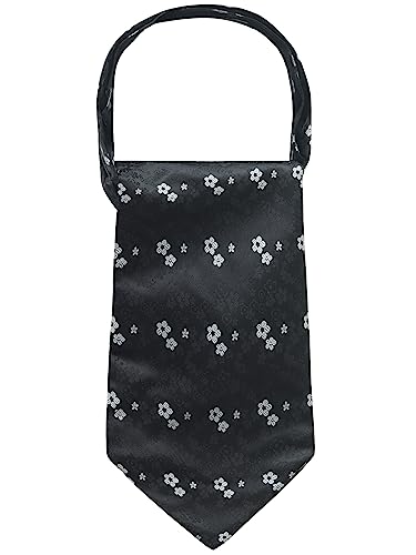 Herren Krawattenschal Ascotkrawatte Schal Cravat Ties Halstuch Classic Retro Schick für Gentleman - Geblümt Schwarz Weiß von WANYING