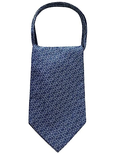 WANYING Herren Krawattenschal Ascotkrawatte Schal Cravat Ties Halstuch Classic Retro Schick für Gentleman - Geometrische Muster Dunkelblau von WANYING