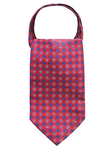 WANYING Herren Krawattenschal Ascotkrawatte Schal Cravat Ties Halstuch Classic Retro Schick für Gentleman - Kästchen Muster Rot von WANYING