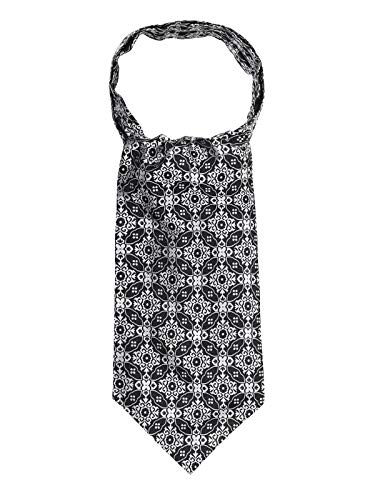 WANYING Herren Krawattenschal Ascotkrawatte Schal Cravat Ties Halstuch Einfach Schick für Gentleman - Dekoratives Muster Schwarz Grau von WANYING