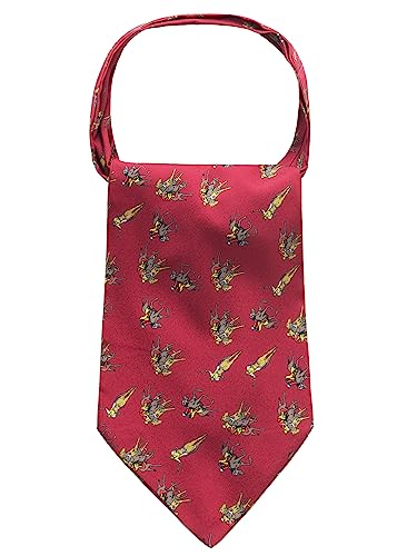 WANYING Herren Krawattenschal Ascotkrawatte Schal Cravat Ties Halstuch Vintage Retro Schick für Gentleman - Pferdesport Muster Rot von WANYING