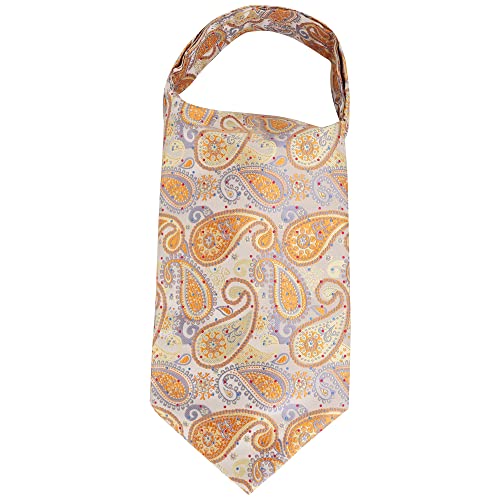 WANYING Herren Krawattenschal Ascotkrawatte Schal Cravat Ties Retro Schick für Gentleman - Paisley Gold von WANYING