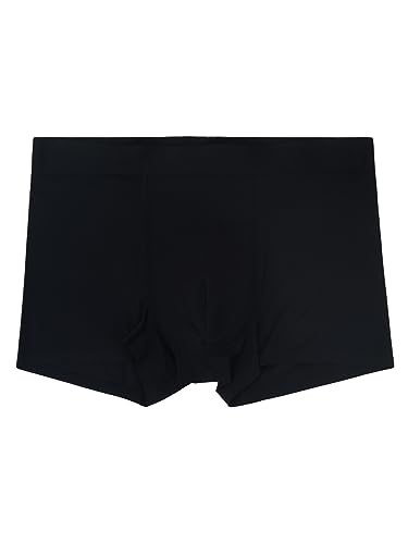 WANYING Herren Normaler Bund Ice Silk Retroshorts Trunks Unterwäsche Nahtlos Super Dünn Atmungsaktiv Basic - Einfarbig Schwarz L von WANYING