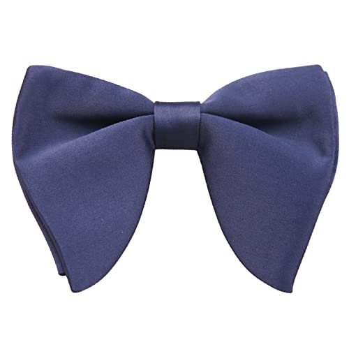 WANYING Herren Oversized Navyblau Fliegen bzw. Schleife Große Fliegen Large Butterfly Bowtie Bereits Gebunden mit Hakenverschluß - Einfarbig Dunkelblau von WANYING