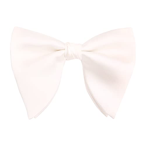 Herren Oversized Weiß Fliegen bzw. Schleife Große Fliegen mit Hakenverschluß Bereits Gebunden und Verstellbar - Einfarbig Weiß von WANYING