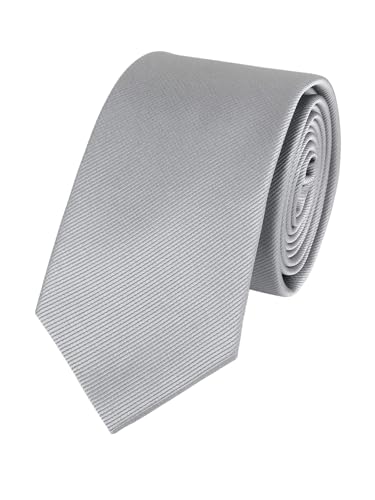 WANYING Herren Schmalen Krawatte 6cm 2,36" Breit Binder Schlips Slim Tie Herrenmode Casual Business Hochzeit Formell Informell - Streifen-Struktur Einfarbig Dunkelgrau von WANYING