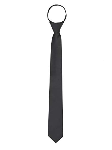 WANYING Herren Security Sicherheits Krawatte 6cm Schmalen Krawatte Vorgebunden mit Reißverschluss Länge 54cm - Schwarz von WANYING