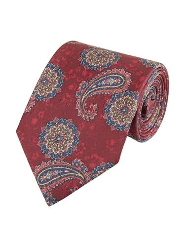 WANYING Herren Vintage Retro 9cm 3.54" Breite Krawatte Schlips Wide Necktie Stilvoll Mode Bunte Krawatte - Gedruckt Bordeauxrot mit Paisley von WANYING