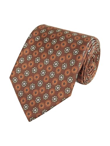 WANYING Herren Vintage Retro 9cm 3.54" Breite Krawatte Schlips Wide Necktie Stilvoll Mode Bunte Krawatte - Gedruckt Braun mit Blumenmuster von WANYING