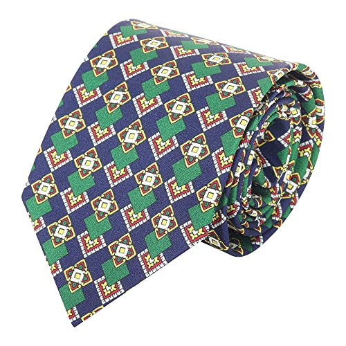 WANYING Herren Vintage Retro 9cm 3.54" Breite Krawatte Schlips Wide Necktie Stilvoll Mode Bunte Krawatte - Gedruckt Geometrisch Pattern Dunkelblau von WANYING