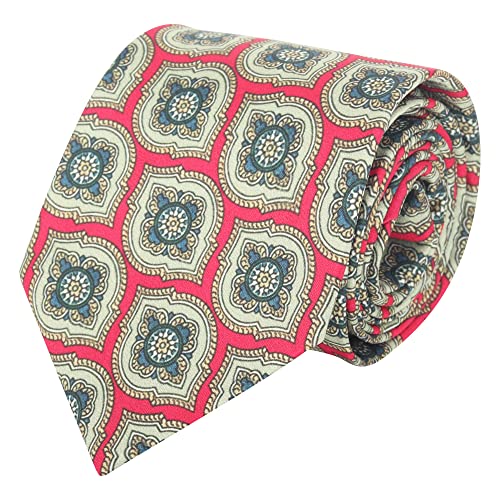WANYING Herren Vintage Retro 9cm 3.54" Breite Krawatte Schlips Wide Necktie Stilvoll Mode Bunte Krawatte - Gedruckt Symmetrie Pattern Rot von WANYING