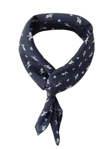 Herren quadratische Halstuch mit Leder Loop Multifunktionstuch Kopftuch Nickituch Bandanas Trachtentuch Bandanas Vintage Retro 60x60 cm - Druckmuster Arabien Dunkelblau von WANYING