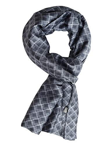 WANYING Herrenschal Dünn für Herbst Frühjahr aus Kunstseide Viskose Casual Business Gentlemen 30 * 170cm - Welle Kariert Grau von WANYING