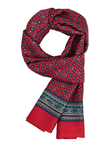 WANYING Herrenschal Seidenschal aus Kunstseide Viskose Dünn für Herbst Frühjahr Casual Business Gentlemen 30 * 170cm - Dunkelrot von WANYING