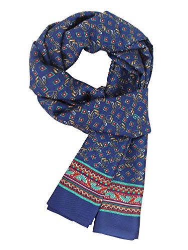 WANYING Herrenschal Seidenschal aus Kunstseide Viskose Dünn für Herbst Frühjahr Casual Business Gentlemen 30 * 170cm - Königblau von WANYING