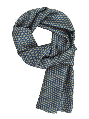 WANYING Herrenschal Seidenschal aus Kunstseide Viskose Dünn für Herbst Frühjahr Casual Business Gentlemen 30 * 170cm - Sternen Beige Dunkelblau von WANYING