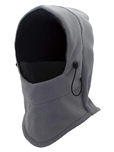 WANYING Multifunktion Polar-Fleece Balaclava Mütze Sturmhaube Gesichtshaube Skimaske Halswärmer für Herbst Winter Outdoor Sports Ski Snowboarden Radfahren - Grau & Schwarz von WANYING