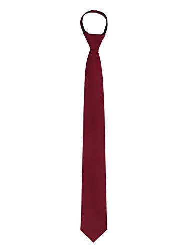 WANYING Reißverschluss Krawatte 6cm Schmalen Krawatte für Herren Vorgebunden Security Sicherheits Krawatte Casual Business Länge 48cm - Einfarbig Bordeaux Rot von WANYING