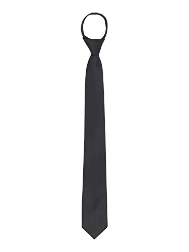 WANYING Reißverschluss Krawatte 6cm Schmalen Krawatte für Herren Vorgebunden Security Sicherheits Krawatte Casual Business Länge 48cm - Einfarbig Schwarz von WANYING