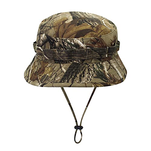 WANYING Unisex Baumwolle Bonnie Hut Dschungel Hut Sonnenhut Sonnenschutz Eimer Hut Bucket Hat Outdoor Tarnung für Kopfumfang 56-60cm - Camouflage Äste von WANYING