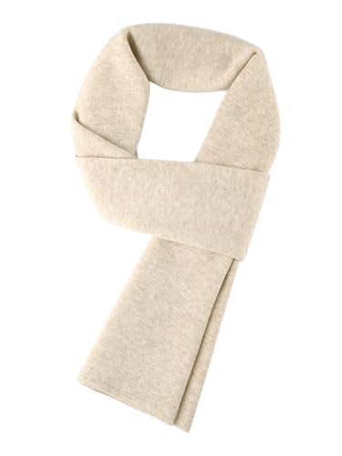 Winter Herbst Herren Strickschal Wolle Gestrickter Schal Warm Weich Einfach Schick Gentleman - 180 * 30 cm Einfarbig Beige von WANYING