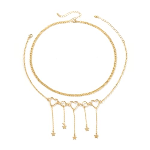 WANZYING Damenschmuck Stern Quaste Halskette Vintage Liebeskette mit Nischendesign Hochzeitstag, Muttertag, Weihnachten, Geburtstagsgeschenk WANZYING Damenschmuck Stern Quaste Halskette Vintage Liebeskette mit Nischendesign Hochzeitstag, Muttertag, Weihnachten, Geburtstagsgeschenk von WANZYING