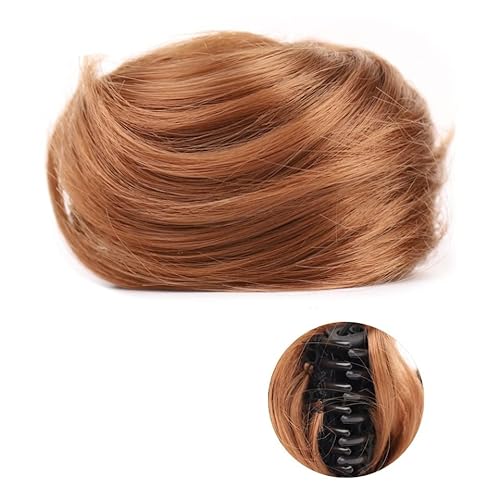 Bun Haarteile 1/2 PCS Mini Claw Clip in Messy & Cat Ears Short Synthetic Curly Welliges Haarknoten Extensions Perücke Zubehör Hochsteckfrisur Haarteile for Frauen Mädchen Brötchen-Haarteil (Color : F von WAOCEO