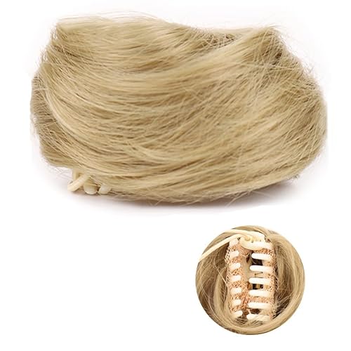 Bun Haarteile 1/2 PCS Mini Claw Clip in Messy & Cat Ears Short Synthetic Curly Welliges Haarknoten Extensions Perücke Zubehör Hochsteckfrisur Haarteile for Frauen Mädchen Brötchen-Haarteil (Color : F von WAOCEO