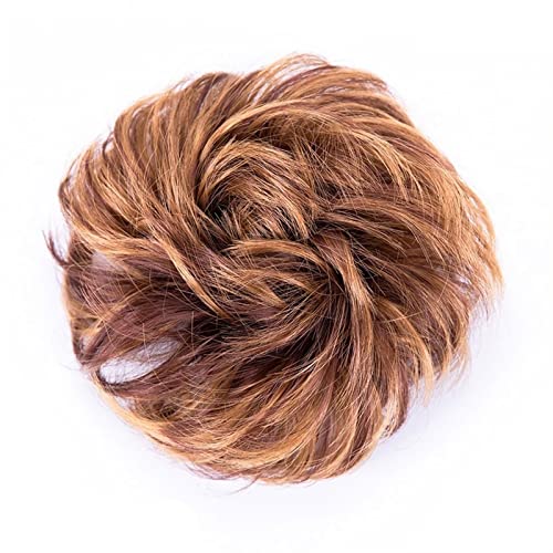 Bun Haarteile 1PCS Extensions Dicker Hochsteckfrisur Gummiband Haarteile for Frauen Unordentlicher Dutt Haarteil Haarknoten Haargummis Synthetische Puff Welliges Chignon Pferdeschwanz Haar Echthaar Ha von WAOCEO