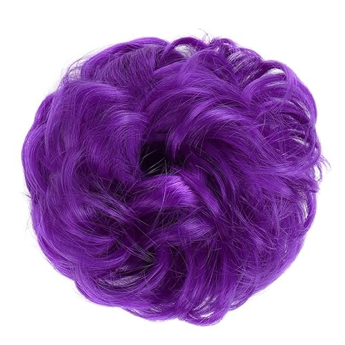 Bun Haarteile Messy Bun Hair Pieces Extensions, Curly Wave Synthetic Chignon Hairpiece mit Gummiband, Donut Hair Bun Scrunchie for Frauen Mädchen Brötchen-Haarteil (Color : 2410) von WAOCEO